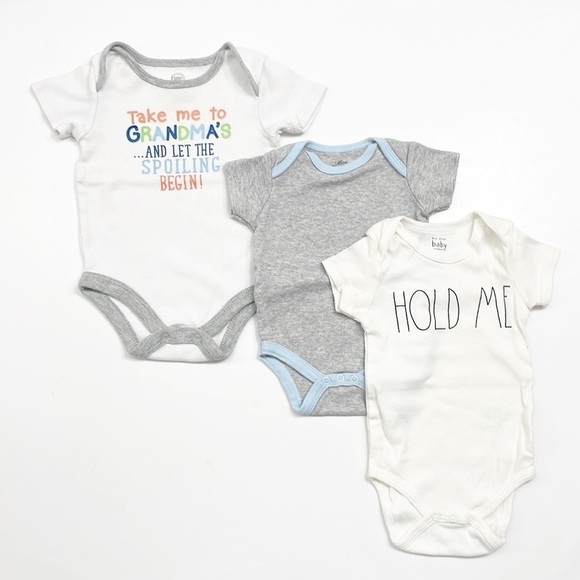Wonder Nation/Mini Muffin/Rae Dunn Baby baby boys short sleeve bodysuits - Picture 1 of 3